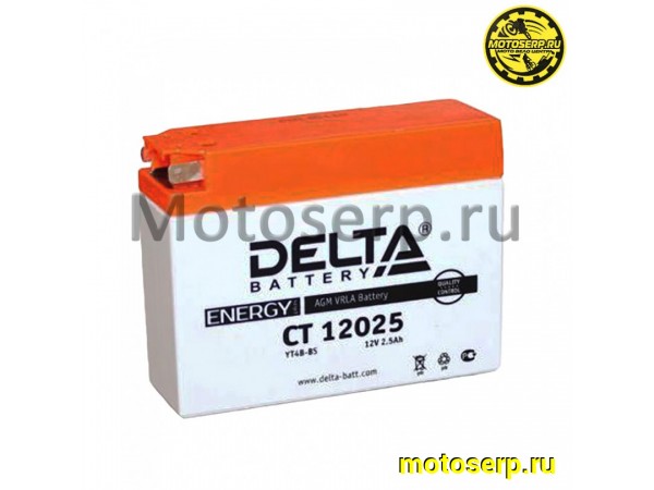 Купить  Аккумулятор 12в  2,5а (113х38х87) YT4B-BS плоск Yamaha, Suzuki (таблетка) необсл.Delta, siltech (шт) (Алькор CT 12025 (Энерг CT 12025 купить с доставкой по Москве и России, цена, технические характеристики, комплектация фото  - motoserp.ru
