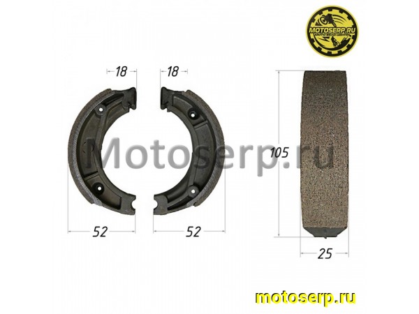 Купить  Колодки тормозные барабан d=105mm h=25mm  Альфа (пар) (MT B-774 (R1 (Дан (TATA 10067117 купить с доставкой по Москве и России, цена, технические характеристики, комплектация фото  - motoserp.ru