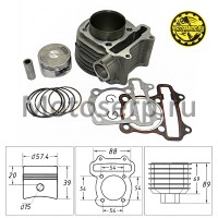 motoserp.ru - ЦПГ, поршневая группа 157QMJ  150cc (D57.4; p-15 (шпиль 4x54мм межосев) (CN) (шт) (MM 14184 (ML 2530 (R1 (Дан (TATA 16104366 (ANKON 009135 - МотоВелоЦентр г.Серпухов