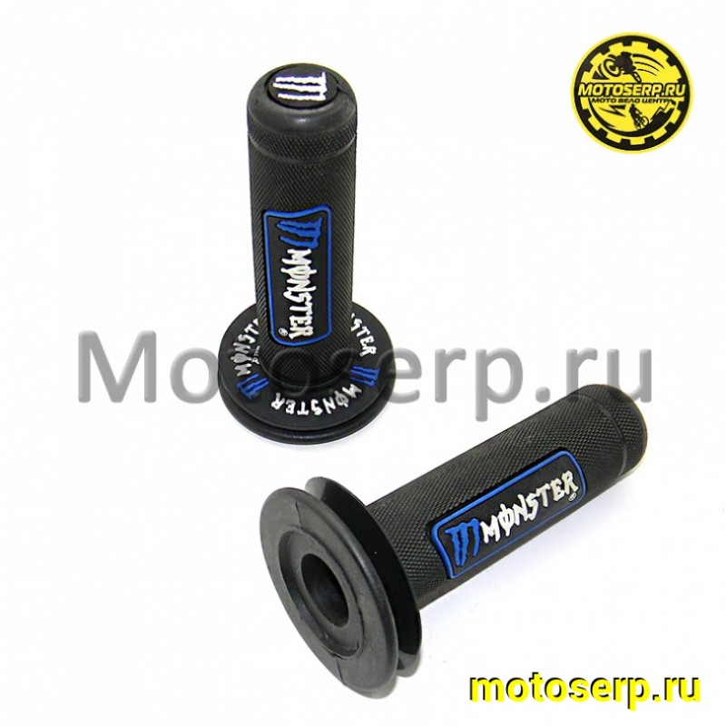 Купить  Ручки руля (грипсы) Кросс Monster (чёрно- синие) (пара) (ML 5543  купить с доставкой по Москве и России, цена, технические характеристики, комплектация фото  - motoserp.ru