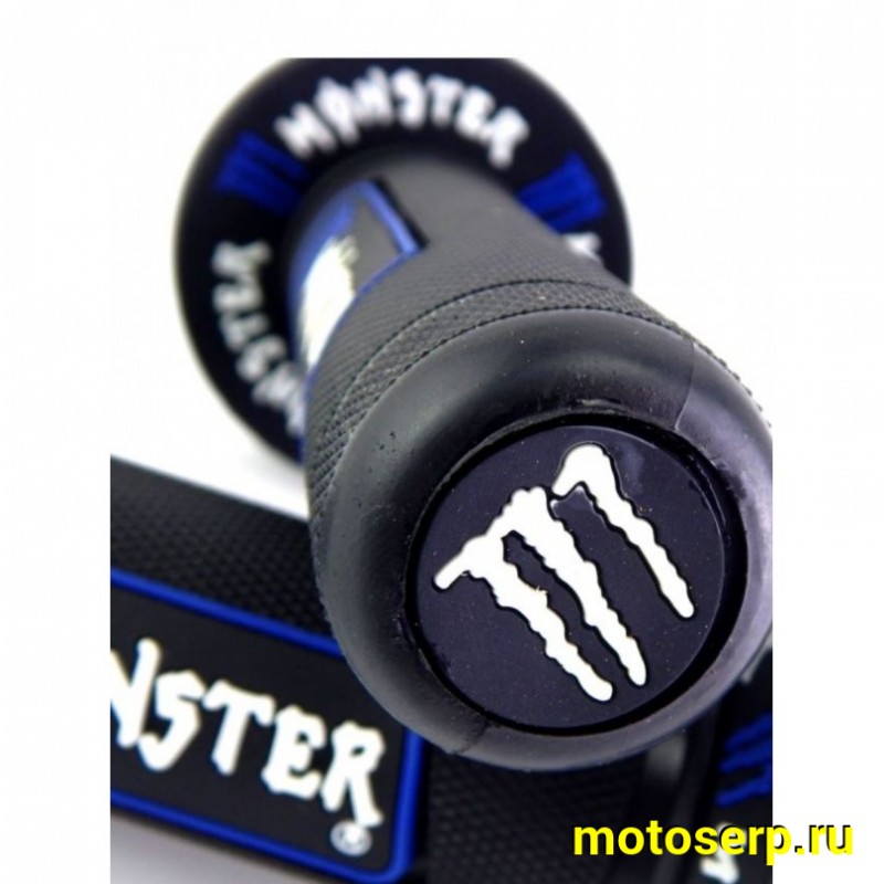 Купить  Ручки руля (грипсы) Кросс Monster (чёрно- синие) (пара) (ML 5543  купить с доставкой по Москве и России, цена, технические характеристики, комплектация фото  - motoserp.ru