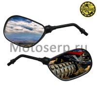 motoserp.ru - Зеркала (d-10mm, прав резьба) овал (026) [1032] пласт. (бобовидные, черные) (пар.) (MM 15803 (Дан  - МотоВелоЦентр г.Серпухов