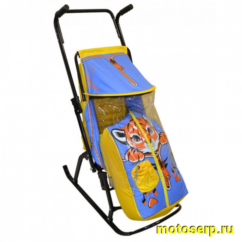 Купить  Санки-коляска  Скользяшки Снегурочка 4-Р Собачка, Тигренок, Медвежонок, Котенок с колесиками Синий (шт) (papa-joy 32981 купить с доставкой по Москве и России, цена, технические характеристики, комплектация фото  - motoserp.ru