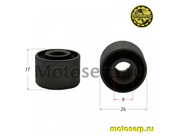 Купить  Сайлентблок (D-24mm, d-9mm, L-17mm) в демпфер заднего колеса ММ Hunter Хантер (шт) (MM 13135 (R1 (Мир 53506  купить с доставкой по Москве и России, цена, технические характеристики, комплектация фото  - motoserp.ru