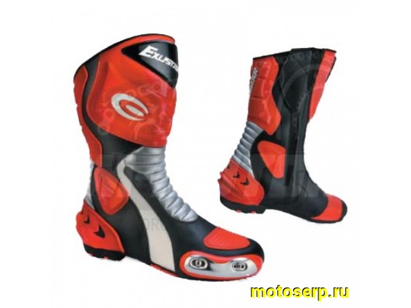 Купить  Мотоботы турист. EXUSTAR E-SBR290 (защ. голени),  р-р 42 красно-чёрные (N/Q) (пар)  (0 купить с доставкой по Москве и России, цена, технические характеристики, комплектация фото  - motoserp.ru