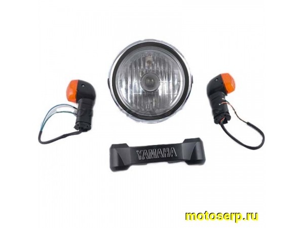 Купить  Фара передняя Yamaha YBR125 "KOMATCU" круглая с поворотами и накладкой (комп) (MT O-1051 купить с доставкой по Москве и России, цена, технические характеристики, комплектация фото  - motoserp.ru