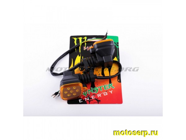 Купить  Поворотник диодный "XJB" квадратные МИНИ (черные, желтое стекло, 7 диодов)  (пар)  (0 купить с доставкой по Москве и России, цена, технические характеристики, комплектация фото  - motoserp.ru