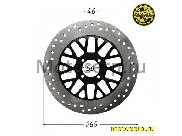 Купить  Диск тормозной передний (265x50) (отв:4x46) YM FMX (шт) (0 купить с доставкой по Москве и России, цена, технические характеристики, комплектация фото  - motoserp.ru