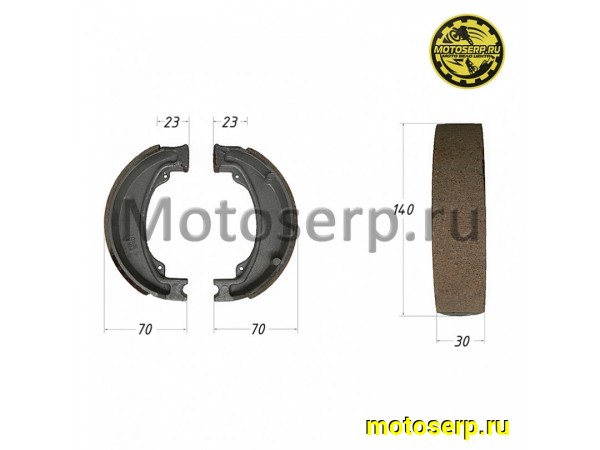 Купить  Колодки тормозные барабан d=135mm h=30mm  YM FMX  (пар)  (0 купить с доставкой по Москве и России, цена, технические характеристики, комплектация фото  - motoserp.ru