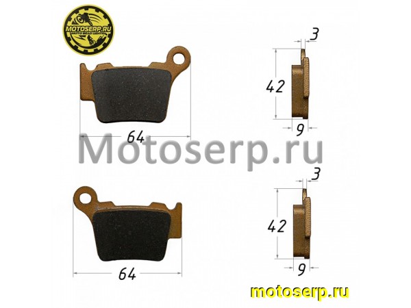 Купить  Колодки тормозные FA368TT, VD 997JL, KTM EXC 250; Husqvarna TE 250, GR7 задние (пар) (Лепилкин купить с доставкой по Москве и России, цена, технические характеристики, комплектация фото  - motoserp.ru