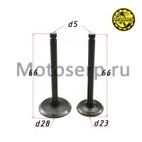motoserp.ru - Клапан 139FMB (впуск/выпуск) (D-28mm, d-23mm, L-66mm, l-66mm, T-5mm, t-5mm) YX125,YX140,LF120 OEM, ММ STORM и др.(пар) (MM 94146 - МотоВелоЦентр г.Серпухов