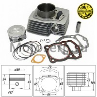 motoserp.ru - ЦПГ, поршневая группа 169FMM 230cc (D69; p-17; h-72; L-104) CB250  (CN) (шт) (ML 4352 (Мир 31567 - МотоВелоЦентр г.Серпухов
