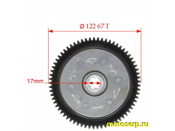 Купить  Шестерня&nbsp;сцепления&nbsp;156FMJ&nbsp;140см3&nbsp;(эл.&nbsp;стартер) (D-122, 67зуб) (шт) (SM 108-4113 купить с доставкой по Москве и России, цена, технические характеристики, комплектация фото  - motoserp.ru