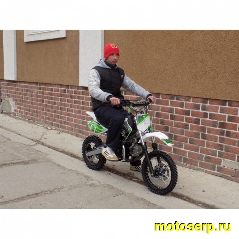 Купить  Питбайк Motoland APEX 10 зеленый (спортинв), 14/12, 4Т, 110cc, АВТОМАТ, эл-стартер, диск/диск (шт) (ML 11007 купить с доставкой по Москве и России, цена, технические характеристики, комплектация фото  - motoserp.ru