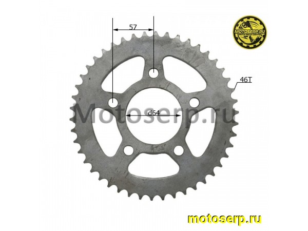 Купить  Звезда ведомая голая (венец) (428-46) (428-46T D-64mm, 5x57mm) Centurion (шт) (MM 35338 купить с доставкой по Москве и России, цена, технические характеристики, комплектация фото  - motoserp.ru
