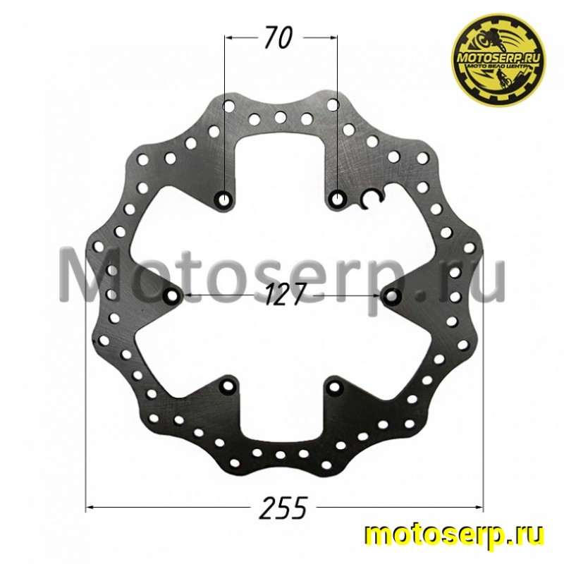 Купить  Диск тормозной передний (255x127) (отв:6x70) GR7 (шт) (SM 154-4213 купить с доставкой по Москве и России, цена, технические характеристики, комплектация фото  - motoserp.ru