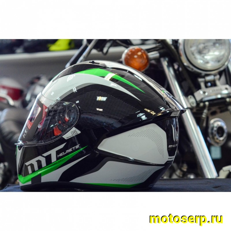 Купить  Шлем закрытый MT STINGER SPIKE Gloss Metallic Black White Fluo Green (XXL) интеграл (шт) (Мир 48012 купить с доставкой по Москве и России, цена, технические характеристики, комплектация фото  - motoserp.ru