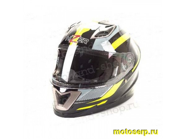 Купить  Шлем закрытый HIZER B562 (L) #1 black/yellow (шт) (ML 11497 купить с доставкой по Москве и России, цена, технические характеристики, комплектация фото  - motoserp.ru