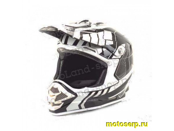 Купить  Шлем Кросс HIZER B6195 (L) #1 black/white 1350гр. (шт) (ML 11467 купить с доставкой по Москве и России, цена, технические характеристики, комплектация фото  - motoserp.ru