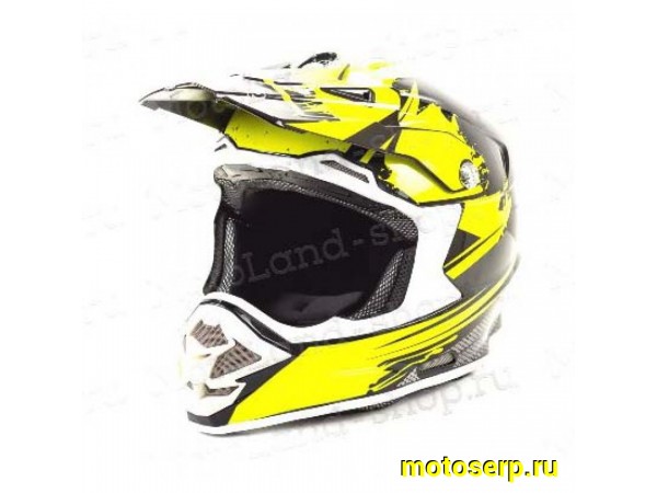 Купить  Шлем Кросс HIZER B6195 (M) #2 black/yellow 1350гр. (шт) (ML 11470 купить с доставкой по Москве и России, цена, технические характеристики, комплектация фото  - motoserp.ru