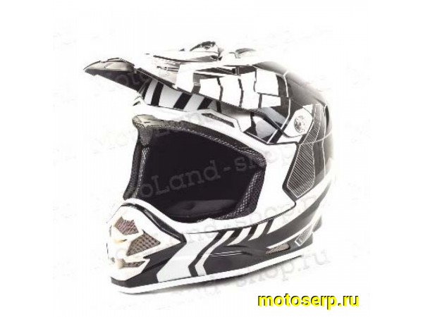 Купить  Шлем Кросс HIZER B6195 (S) #1 black/white 1350гр. (шт) (ML 11465 купить с доставкой по Москве и России, цена, технические характеристики, комплектация фото  - motoserp.ru
