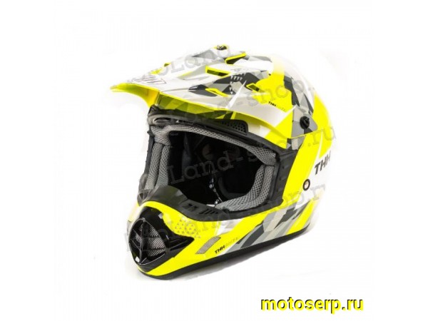 Купить  Шлем Кросс "THH" TX-12 YEL/GRAY TRILOGY (L) 1400гр. (шт) (0 купить с доставкой по Москве и России, цена, технические характеристики, комплектация фото  - motoserp.ru