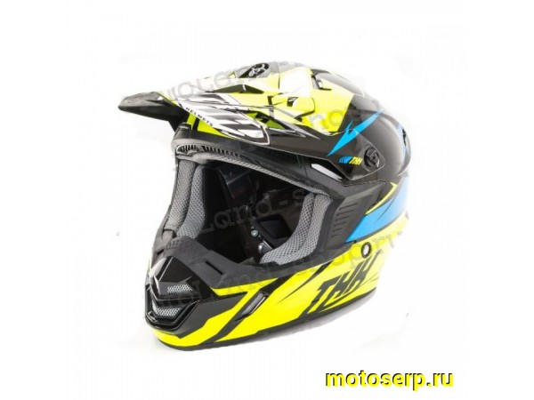 Купить  Шлем Кросс "THH" TX-15 YEL/BLU LOTO (L) 1400гр. (шт) (0 купить с доставкой по Москве и России, цена, технические характеристики, комплектация фото  - motoserp.ru