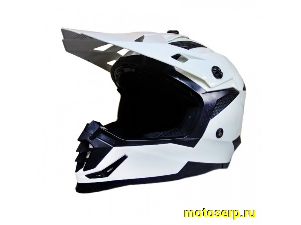 Купить  Шлем Кросс Ataki SC-16 Solid белый глянцевый  р-р XL (шт) (0 купить с доставкой по Москве и России, цена, технические характеристики, комплектация фото  - motoserp.ru