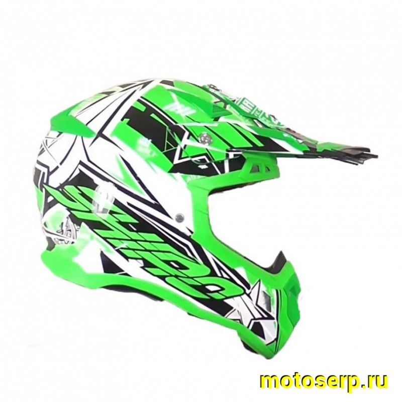 Купить  Шлем Кросс (Детский) SHIRO MX-917 THUNDER III Зелёный р-р XL (шт) (MM 40750 купить с доставкой по Москве и России, цена, технические характеристики, комплектация фото  - motoserp.ru