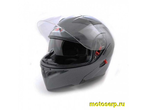 Купить  Шлем трансформер (модуляр) Ataki FF902 Carbon черно/серый глянцевый р-р L (шт) (SM 598-4904 купить с доставкой по Москве и России, цена, технические характеристики, комплектация фото  - motoserp.ru