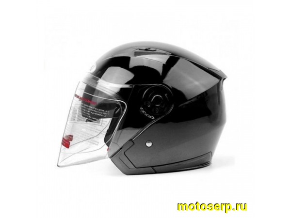 Купить  Шлем открытый  со стеклом Ataki JK526 SOLID черный глянцевый XL (шт) (SM 823-5074 купить с доставкой по Москве и России, цена, технические характеристики, комплектация фото  - motoserp.ru