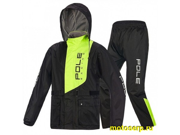 Купить  Дождевик (куртка+брюки) POLE PL-36 черно-зеленый (L) (комп) (МотоЯ купить с доставкой по Москве и России, цена, технические характеристики, комплектация фото  - motoserp.ru