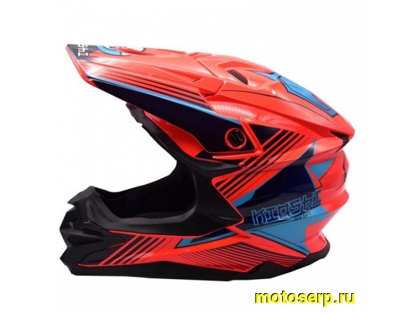 Купить  Шлем Кросс KIOSHI Holeshot 801 (реплика Shoei VFX-WR) оранжевый/синий р-р XL  (шт) (Regul 304171-12 купить с доставкой по Москве и России, цена, технические характеристики, комплектация фото  - motoserp.ru