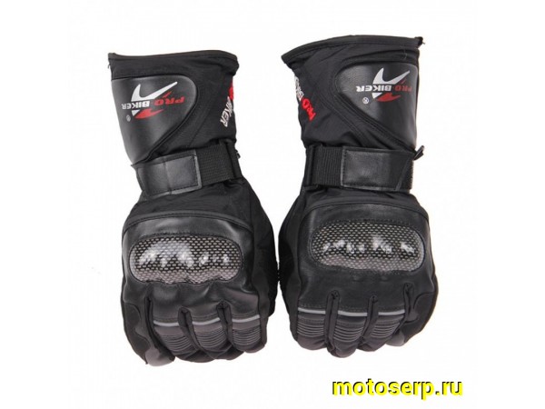 Купить  Перчатки зимние утепленные снегоход/лыжи, текстиль+кожзам. PRO-BIKER НХ-05 черные (пар) (0 купить с доставкой по Москве и России, цена, технические характеристики, комплектация фото  - motoserp.ru
