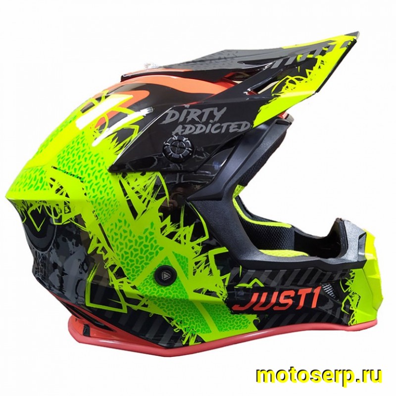 Купить  Шлем Кросс JUST1 J38 MASK Hi-Vis желтый/красный/черный глянцевый (2021) L (шт)  (SM 941-7797 купить с доставкой по Москве и России, цена, технические характеристики, комплектация фото  - motoserp.ru