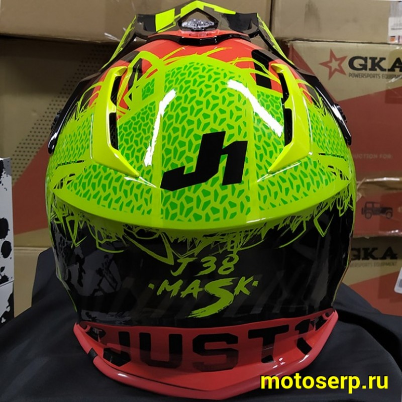Купить  Шлем Кросс JUST1 J38 MASK Hi-Vis желтый/красный/черный глянцевый (2021) L (шт)  (SM 941-7797 купить с доставкой по Москве и России, цена, технические характеристики, комплектация фото  - motoserp.ru