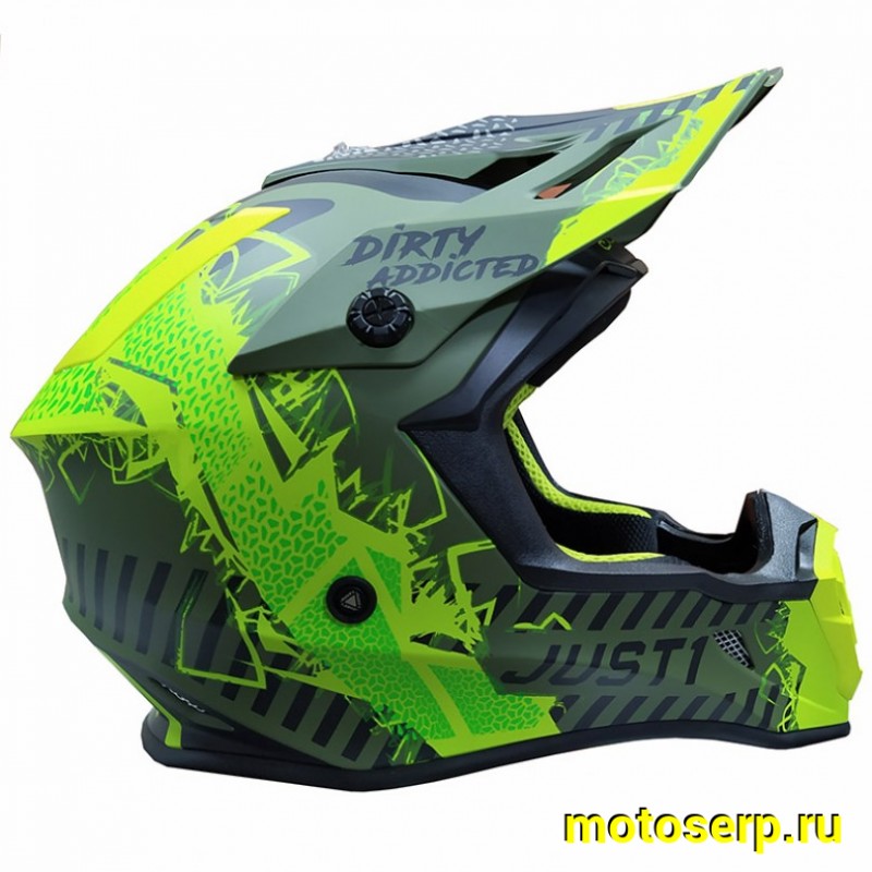 Купить  Шлем Кросс JUST1 J38 MASK Hi-Vis желтый/черный/хаки матовый (2021) L (шт)  (SM 941-4113 купить с доставкой по Москве и России, цена, технические характеристики, комплектация фото  - motoserp.ru