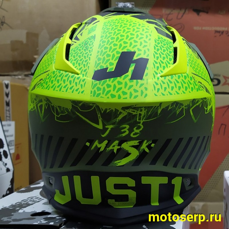 Купить  Шлем Кросс JUST1 J38 MASK Hi-Vis желтый/черный/хаки матовый (2021) L (шт)  (SM 941-4113 купить с доставкой по Москве и России, цена, технические характеристики, комплектация фото  - motoserp.ru