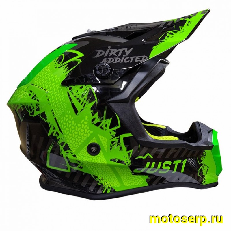 Купить  Шлем Кросс JUST1 J38 MASK Hi-Vis зеленый/серый/черный глянцевый (2021) M (шт)  (SM 941-6305 купить с доставкой по Москве и России, цена, технические характеристики, комплектация фото  - motoserp.ru