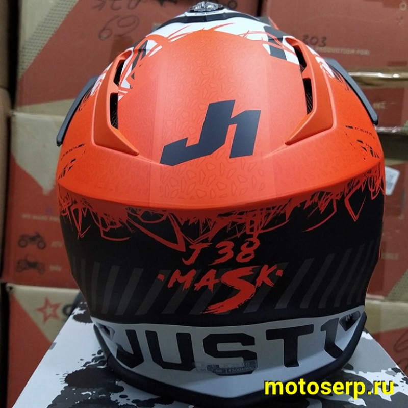 Купить  Шлем Кросс JUST1 J38 MASK Hi-Vis оранжевый/серый/черный матовый (2021) M (шт)  (SM 941-8187 купить с доставкой по Москве и России, цена, технические характеристики, комплектация фото  - motoserp.ru