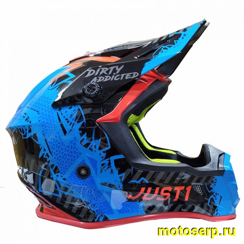 Купить  Шлем Кросс JUST1 J38 MASK синий/красный/черный глянцевый (2021) M (шт)  (SM 941-8788 купить с доставкой по Москве и России, цена, технические характеристики, комплектация фото  - motoserp.ru