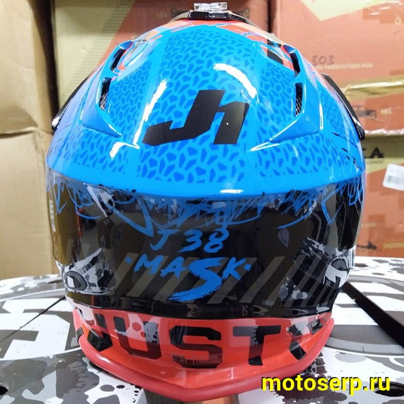 Купить  Шлем Кросс JUST1 J38 MASK синий/красный/черный глянцевый (2021) M (шт)  (SM 941-8788 купить с доставкой по Москве и России, цена, технические характеристики, комплектация фото  - motoserp.ru