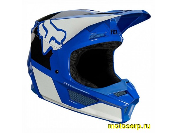 Купить  Шлем Кросс Fox V1 Revn Helmet Blue S (25819-002-S) (шт) (0 купить с доставкой по Москве и России, цена, технические характеристики, комплектация фото  - motoserp.ru