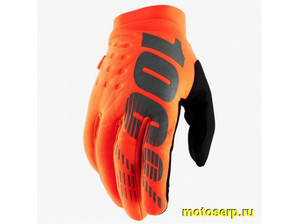 Купить  Перчатки 100% Brisker Fluo Orange/Black L (10003-00012) 2024г. (пар) (Fox УТ-00022168 купить с доставкой по Москве и России, цена, технические характеристики, комплектация фото  - motoserp.ru