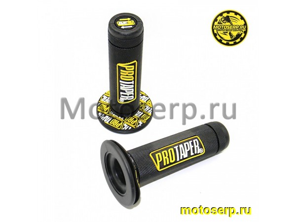 Купить  Ручки руля (грипсы) Кросс PRO-TAPER черные/желтые мягкие (пара) (SM 121-9799 купить с доставкой по Москве и России, цена, технические характеристики, комплектация фото  - motoserp.ru
