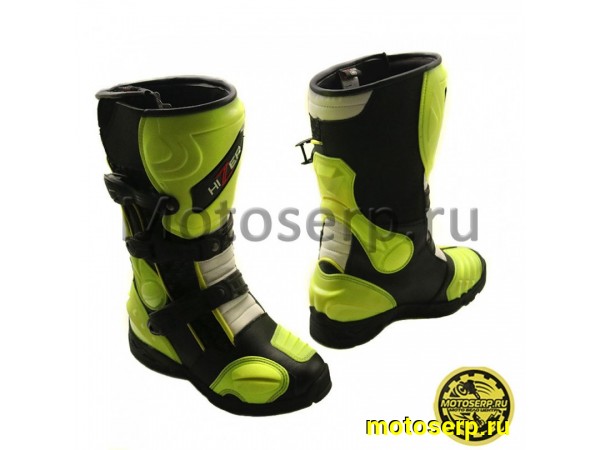 Купить  Мотоботы кросс. HIZER AT-6093  (защ. голени), черно-желтые р-р 41"  (NQ) (0 купить с доставкой по Москве и России, цена, технические характеристики, комплектация фото  - motoserp.ru