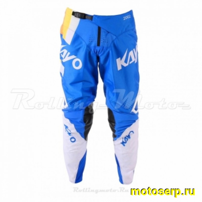 Купить  Штаны для мотокросса KAYO синие/белые  р-р S (шт)  (SM 930-5715 купить с доставкой по Москве и России, цена, технические характеристики, комплектация фото  - motoserp.ru