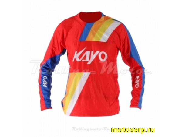 Купить  Джерси (футболка для мотокросса) KAYO красная/синяя (M)  (шт) (0 купить с доставкой по Москве и России, цена, технические характеристики, комплектация фото  - motoserp.ru
