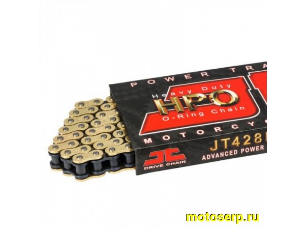 Купить  Цепь приводная (428х122) JTC 428HPO (G&B) 122 O-Ring/замок-защелка (до 250ссm) JTC428HPOGB122SL JP(шт) купить с доставкой по Москве и России, цена, технические характеристики, комплектация фото  - motoserp.ru