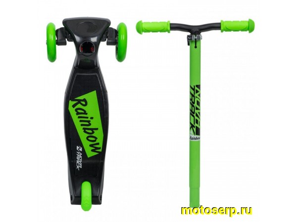 Купить  Самокат 3х колесный D 120 мм Novatrack RainBow Start узкие колеса (колеса PU пер.120*24 задн.80*24мм) (шт) (Грат Вест купить с доставкой по Москве и России, цена, технические характеристики, комплектация фото  - motoserp.ru